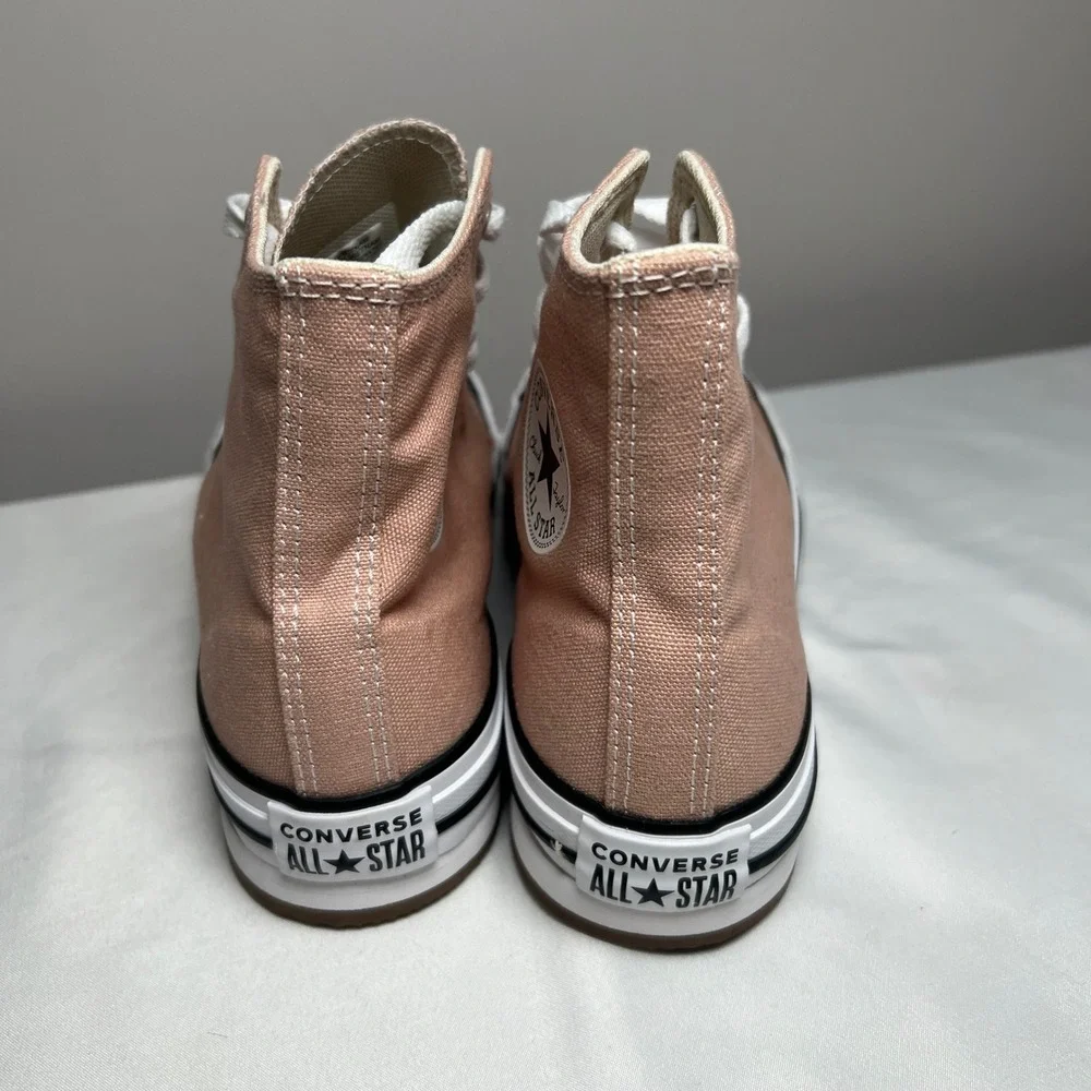 Converse All Star Move High Top Kids 4 Desert Pink Platform Sneakers NWOB